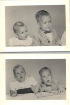 Vintage 1950s Cute Boy Girl Baby Portrait Headshot Black White Photos Lot of 2 - £9.74 GBP