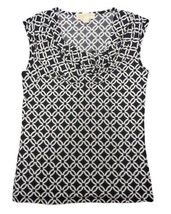 Michael Kors Black/White Geometric Cowl Neck Sleeveless Stretchy Top Women&#39;s S - £6.91 GBP