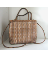 CEM Woven Leather Metallic Bronze Gold Silver Purse/Bag~LARGE~Brazil~Per... - $143.55