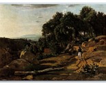 Un Vista Di Volterra Pittura Da Jean-Baptiste-Camille Corot Unp DB Carto... - $3.36