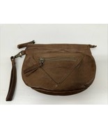 ZARA Brown Faux Leather Wristlet Clutch Purse Double Zipper - €17,09 EUR