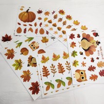 Thanksgiving Stickers Fall Fun Leaves Pumpkin Turkey  12 Sheets - £9.31 GBP