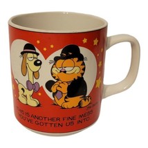 VTG Enesco Garfield Cat Coffee Cup Laurel &amp; Hardy 1978 Cartoon Ceramic M... - $29.99