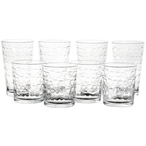 Gibson Home Canton 16 pc Embossed Square Glassware Tumbler Set - £39.66 GBP