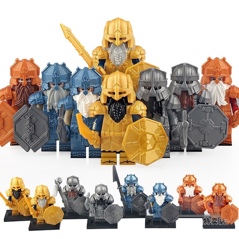 The Hobbit Erebor Dwarves Warriors Armoured Dwarf Royal Guard 8 Minifigures
