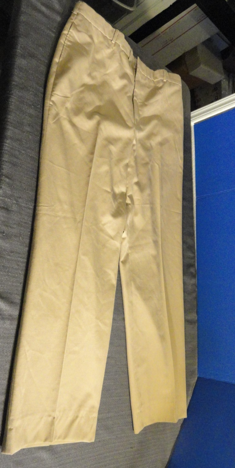 USN U.S. NAVY TAN SERVICE DRESS KHAKI AUTHENTIC UNIFORM PANTS 40R - $29.69