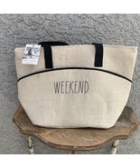 Rae Dunn WEEKEND Bag Insulated Tote Large Linen Zipper Closure NWT - $24.24