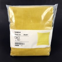 Ikea Sanela Pillow Case Cushion Cover 26x26&quot; Velvet Cotton Golden Yellow Gold - £15.00 GBP