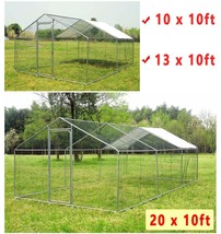 10x10&#39;/ 13x10&#39;/ 20x10&#39; Chicken Coop Run Hen House Enclosed Backyard Poultry Cage - £159.90 GBP+
