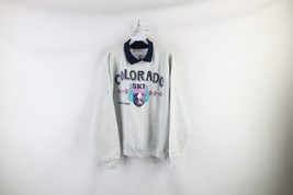 Vintage 90s Streetwear Womens XL Spell Out Ski Colorado Collared Sweatshirt USA - £42.79 GBP