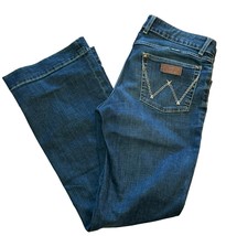 Wrangler Retro Mae Mid Rise Bootcut Blue Jeans Dark Wash Size 9/10 x 34 New - $29.65
