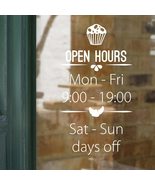 Open Hours Stickers for Pastry Shop Windows - Business Vinyl Decal with ... - £77.87 GBP