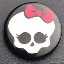 Skull With Bow Pin Button Pinback - $10.79
