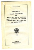 War Department Pamphlet Health Precautions African and Asiatic Countries... - $21.75