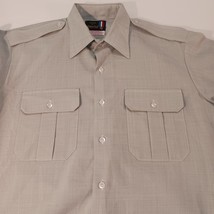 Uniforms By Flying Cross Double Pocket Men&#39;s Green Shirt Long Sleeve Siz... - $21.38 CAD