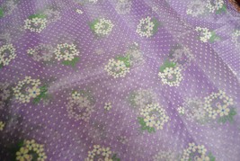 Vintage Flocked Sheer Fabric Daisy 160&quot; X 44&quot; - £258.71 GBP
