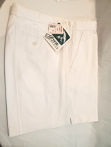 Vintage Green Mountain Mens 40 Shorts White 100% Cotton Pleated Front New - $21.24