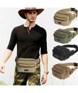 Men&#39;s Vegan Canvas Waist bag for Hiking Business Bum bag Fanny packs Che... - $28.50