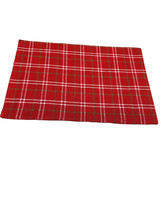 Tartan Pattern Christmas Home Collection Placement 18x12 Inch Cotton Linen - $14.73