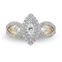 Enchanted Disney Jasmine 1.24 CT Marquise Cut Diamond Double Frame Engagement Ri - £51.71 GBP