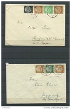 Germany 1937-8 (6) Covers  Strip of 2 3 4 +single Hundenburg Medalion - £10.12 GBP