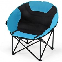 Moon Saucer Steel Camping Chair Folding Padded Seat - Color: Blue - £72.38 GBP