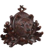 Plaque MOUNTAIN Lodge Bear Head Small Oxblood Red Resin Hand-Painted Han... - £203.66 GBP