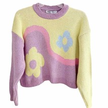 Zara Pastel Floral Jacquard Sweater Bloggers Fav Medium NWT - £44.14 GBP