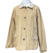 Columbia Womens Barn Jacket Khaki Tan Multi-Pockets Work Chore Coat L - £21.80 GBP