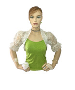 Women&#39;s Short Sleeve Sheer Ivory Bridal Lace Boleros, shrugs - $39.99