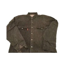 Santini Men&#39;s Denim Shirt Black Cotton Long Sleeve Button-Up L  - £27.37 GBP