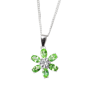 Peridot Necklace Natural Peridot Pendant Necklace Peridot Flower Pendant - £32.53 GBP+