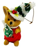 Vintage Morgan Inc Sydney Kangaroo Flocked Christmas Tree Ornament Syd - $19.62