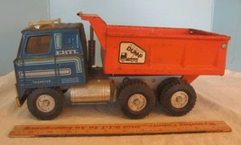 VINTAGE ERTL TRANSTAR BLUE CAB AUTOMATIC DUMP TRUCK  ORANGE - £45.87 GBP