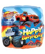 Blaze and The Monster Machines Mylar Foil Balloon Happy Birthday two Sid... - $6.94 CAD