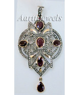 Victorian 2.44ct Rose Cut Diamond Ruby Wedding Pendant Vintage Jewelry C... - £855.67 GBP