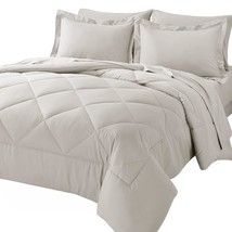Queen Bed In A Bag 7-Pieces Comforter Sets With Comforter And Sheets Bei... - £65.90 GBP