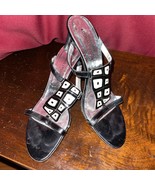 DONALD J Pliner Black &amp; White Leather Sandals/Slides sz. 7-1/2M; Made In... - $844.59 MXN