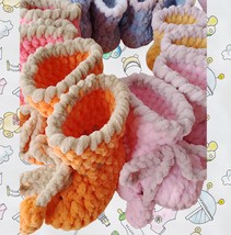 Crochet Baby Slippers - Handmade, Newborn booties, Knitted slippers - £11.22 GBP