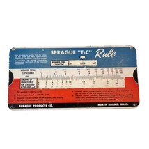 Sprague Products T-C Rule 1953 Slide Chart North Adams, MA Slide Rule - $19.79