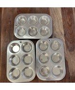 Three Vintage 6 Hole Muffin Pans Aluminum - (2)Wear-Ever &amp; (1) Comet - $430.44 MXN