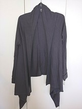 Caslon Ladies Open Front Gray Thin Waffle Weave CARDIGAN-L-WORN 1-LONGER Fronts - £8.91 GBP
