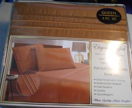 Elegant Comfort 1500 thread ct Egyptian cotton 4 pcs set - Queen - brown - £19.90 GBP