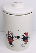 Disney Mickey &amp; Minnie Mouse Christmas Holiday Kisses Cookie Jar Canister - £19.79 GBP