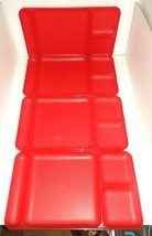 4 Vintage Tupperware Divided Food Serving Trays TV Picnic Camping Red - £23.42 GBP