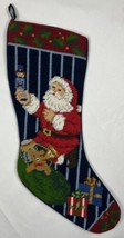 Needlepoint Santa Claus With Toy Sack Christmas Stocking - $16.79