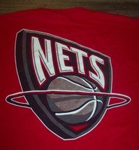 Vintage New Jersey Nets Nba Basketball T-shirt Xl Red Reebok Brooklyn - £31.32 GBP