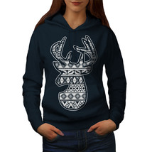 Wellcoda Deer Holiday Christmas Womens Hoodie,  Casual Hooded Sweatshirt - £29.43 GBP