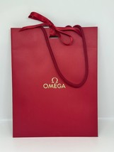 Omega Red Gift Shopping Retail Bag With Ribbon &amp; Rope Handles - 11&quot; x 9&quot; - £11.35 GBP