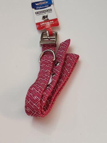 1 Ct Petmate Pink Geo Jacquard Medium 3/4” X 16-20” Fashion Custom Fit Collar - £7.71 GBP